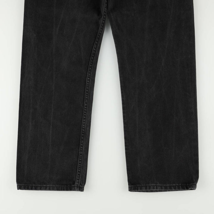 Levi's 505 REGULAR FIT black denim tapered denim pants for men, size w33 cotton black type Vintage Second Hand