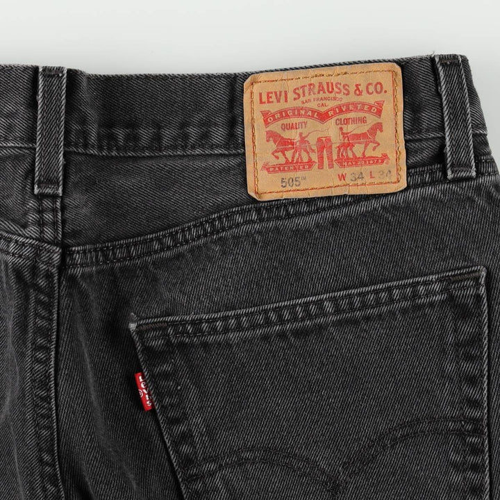 Levi's 505 Black Denim Tapered Denim Pants for Men, W34 equivalent unclear black type Vintage Second Hand