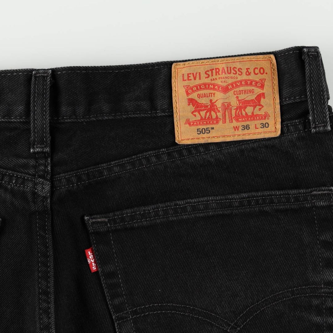 Levi's 505 Black Denim Tapered Denim Pants for Men, W36 cotton black type Vintage Second Hand