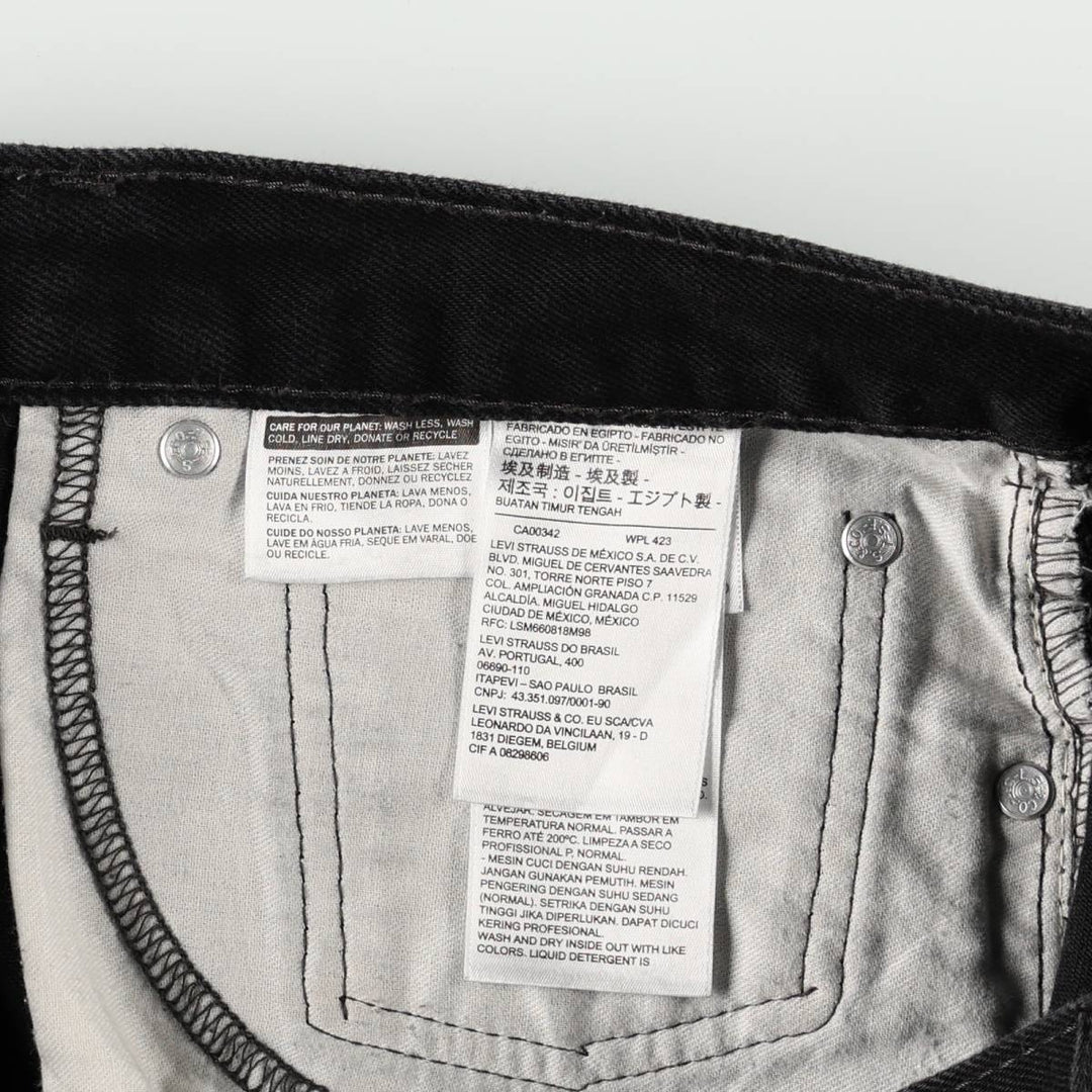 Levi's 505 Black Denim Tapered Denim Pants for Men, W36 cotton black type Vintage Second Hand
