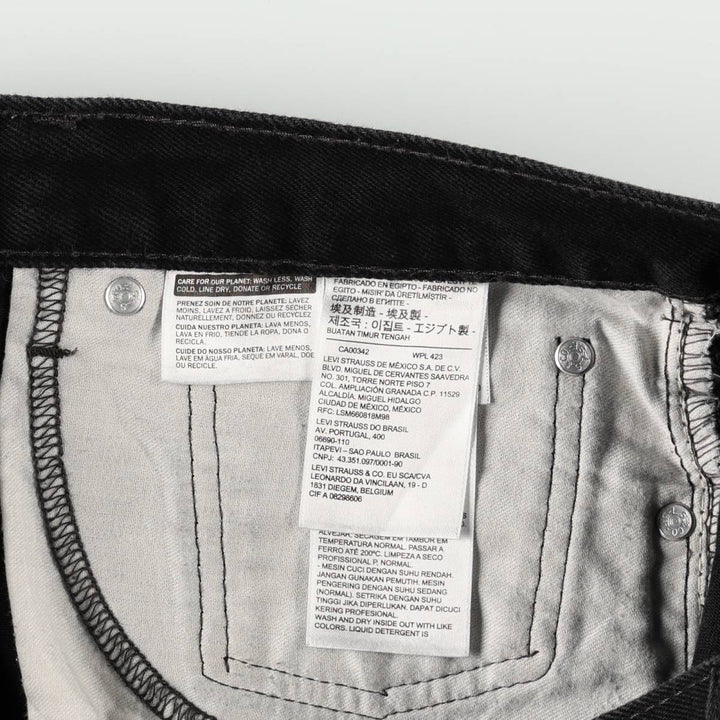 Levi's 505 Black Denim Tapered Denim Pants for Men, W36 cotton black type Vintage Second Hand