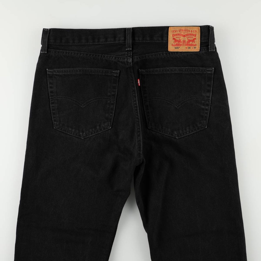 Levi's 505 Black Denim Tapered Denim Pants for Men, W36 cotton black type Vintage Second Hand