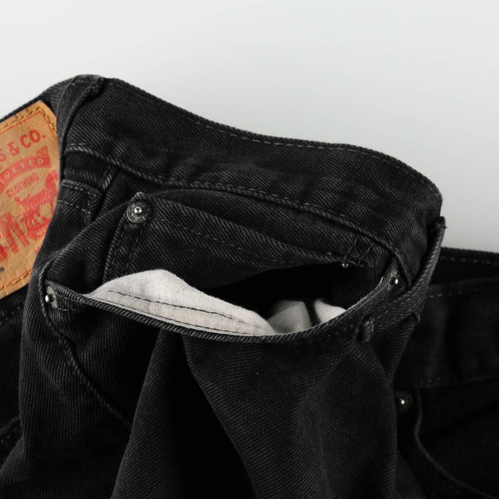 Levi's 505 Black Denim Tapered Denim Pants for Men, W36 cotton black type Vintage Second Hand