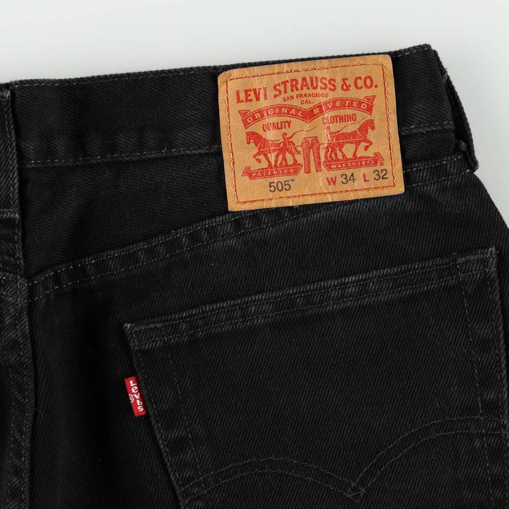 Levi's 505 Black Denim Tapered Denim Pants for Men, W34 equivalent cotton black type Vintage Second Hand