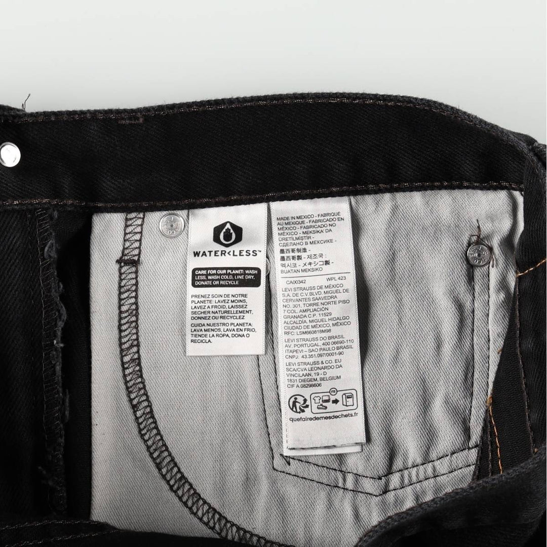 Levi's 505 Black Denim Tapered Denim Pants for Men, W34 equivalent cotton black type Vintage Second Hand