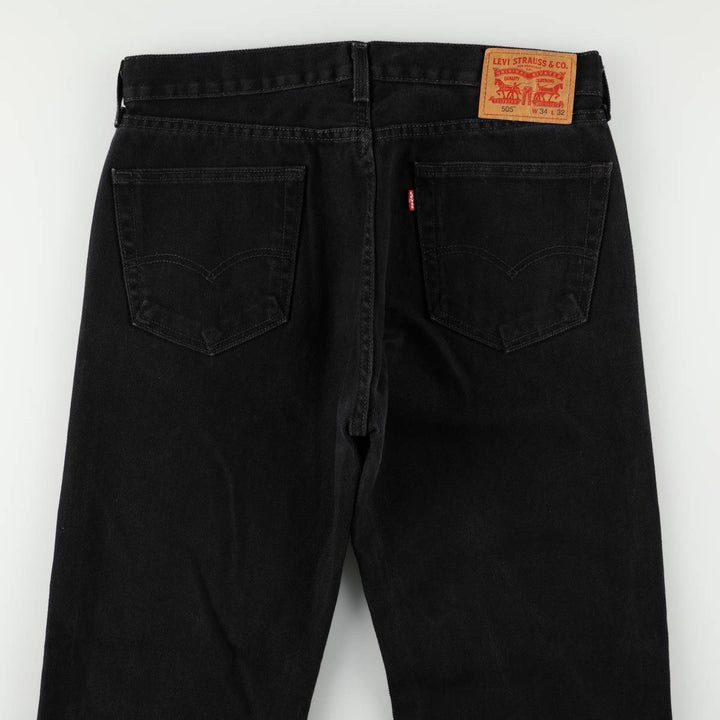 Levi's 505 Black Denim Tapered Denim Pants for Men, W34 equivalent cotton black type Vintage Second Hand