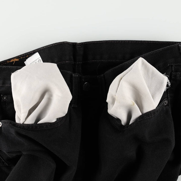 Levi's 505 Black Denim Tapered Denim Pants for Men, W34 equivalent cotton black type Vintage Second Hand