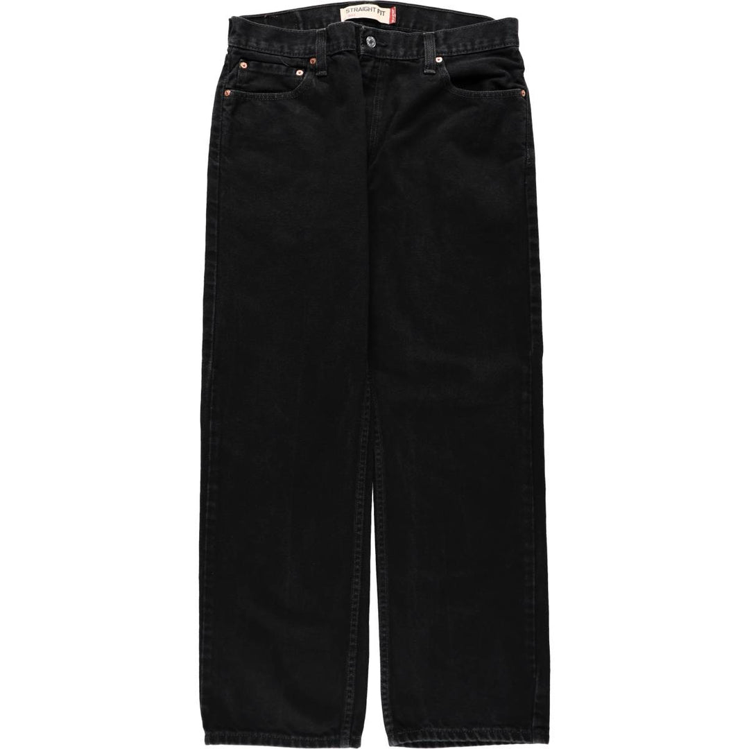 Levi's 505 Straight Fit Tapered Denim Pants, Black, Men's, Size 35 cotton black type Vintage Second Hand