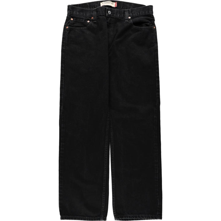 Levi's 505 Straight Fit Tapered Denim Pants, Black, Men's, Size 35 cotton black type Vintage Second Hand
