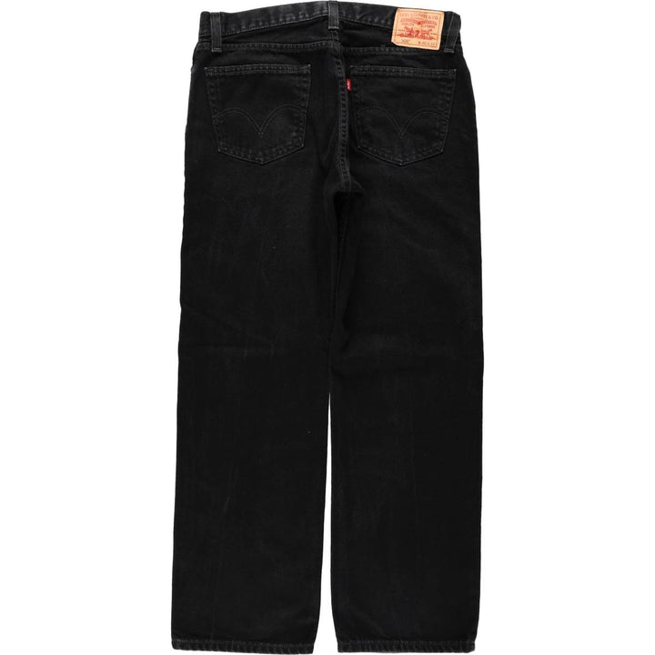 Levi's 505 Straight Fit Tapered Denim Pants, Black, Men's, Size 35 cotton black type Vintage Second Hand