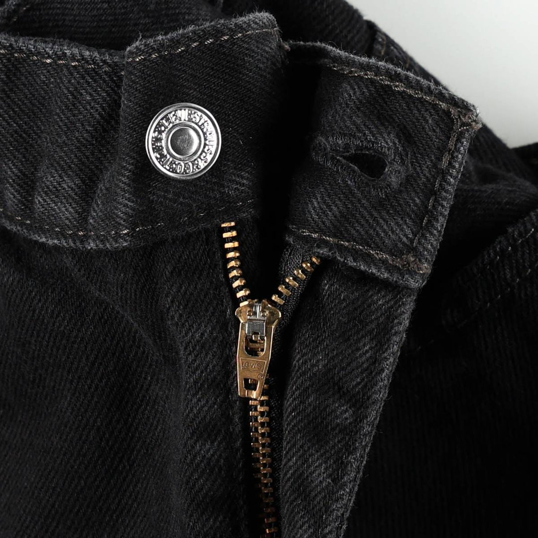 Levi's 505 Straight Fit Tapered Denim Pants, Black, Men's, Size 35 cotton black type Vintage Second Hand