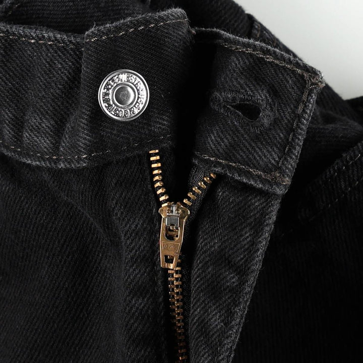 Levi's 505 Straight Fit Tapered Denim Pants, Black, Men's, Size 35 cotton black type Vintage Second Hand