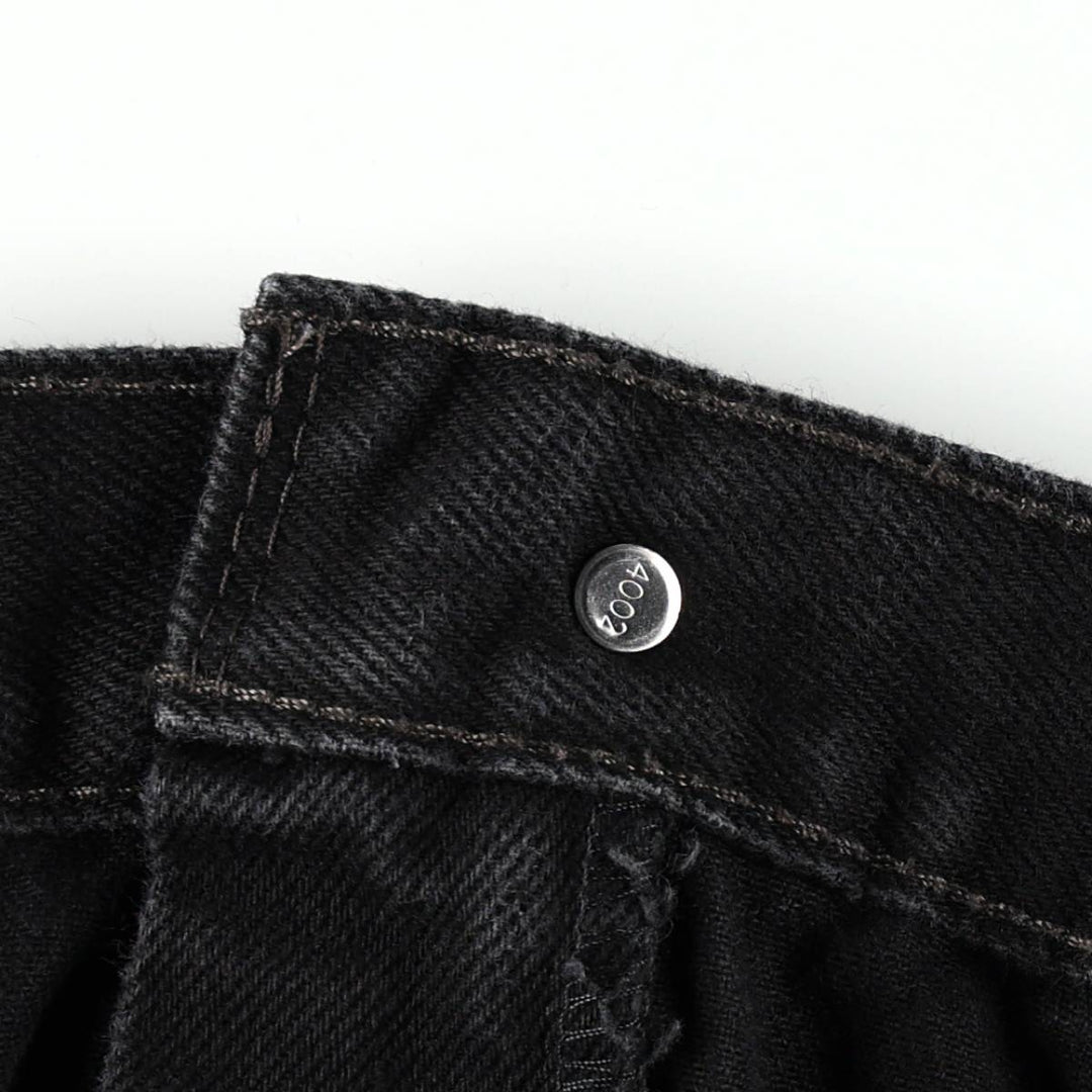 Levi's 505 Straight Fit Tapered Denim Pants, Black, Men's, Size 35 cotton black type Vintage Second Hand