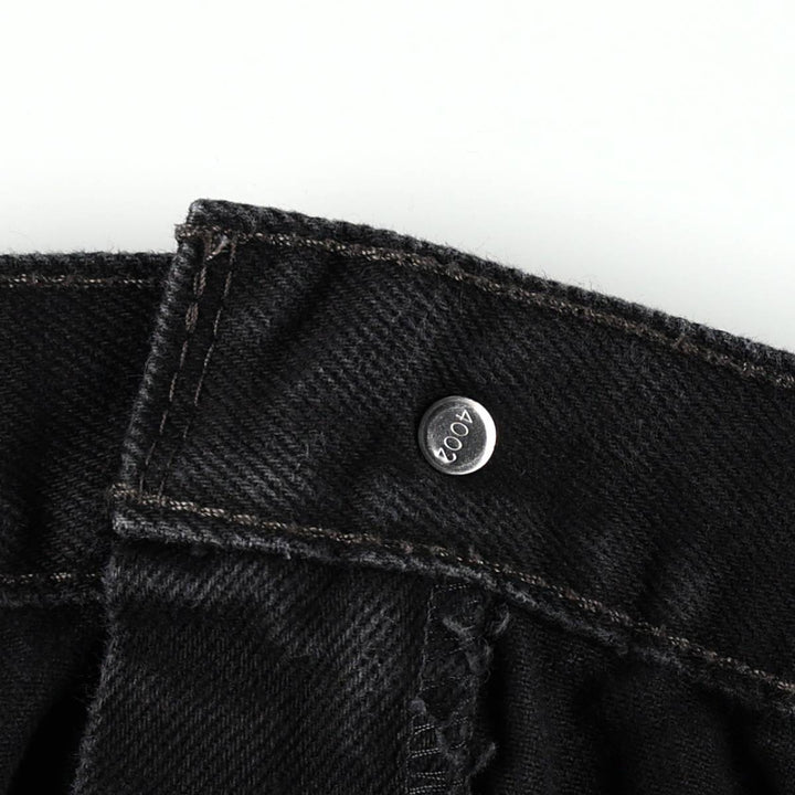Levi's 505 Straight Fit Tapered Denim Pants, Black, Men's, Size 35 cotton black type Vintage Second Hand