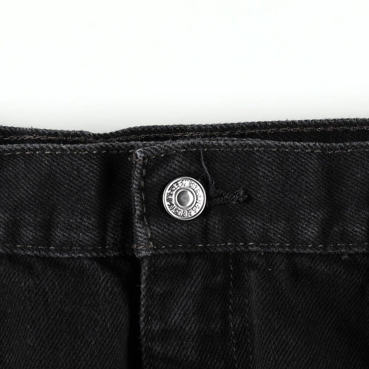 Levi's 505 Straight Fit Tapered Denim Pants, Black, Men's, Size 35 cotton black type Vintage Second Hand