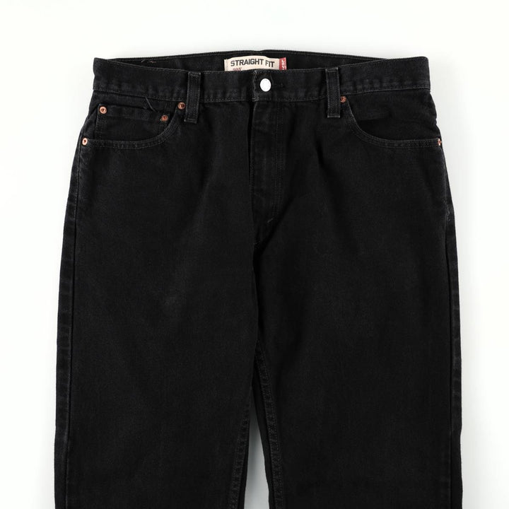 Levi's 505 Straight Fit Tapered Denim Pants, Black, Men's, Size 35 cotton black type Vintage Second Hand