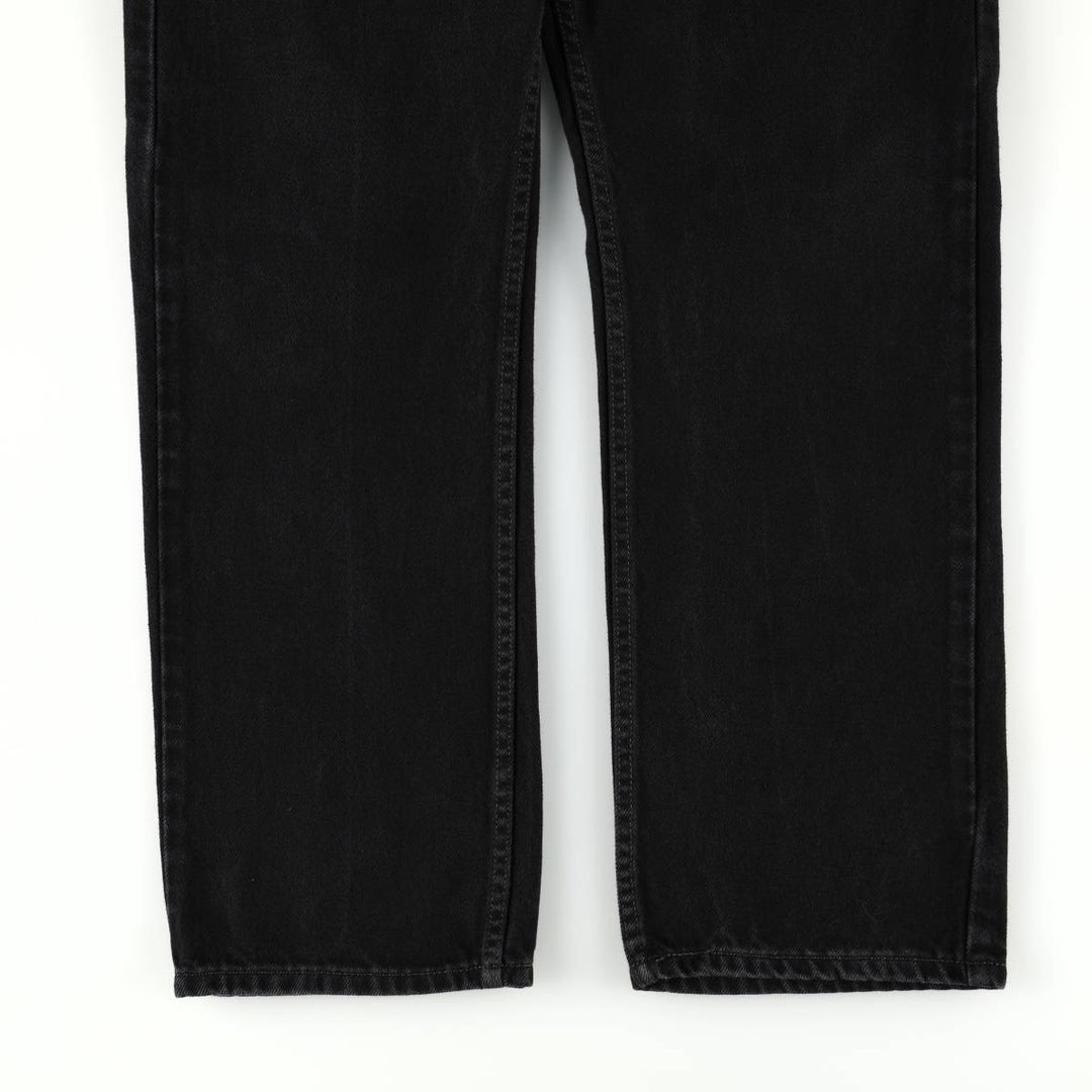 Levi's 505 Straight Fit Tapered Denim Pants, Black, Men's, Size 35 cotton black type Vintage Second Hand