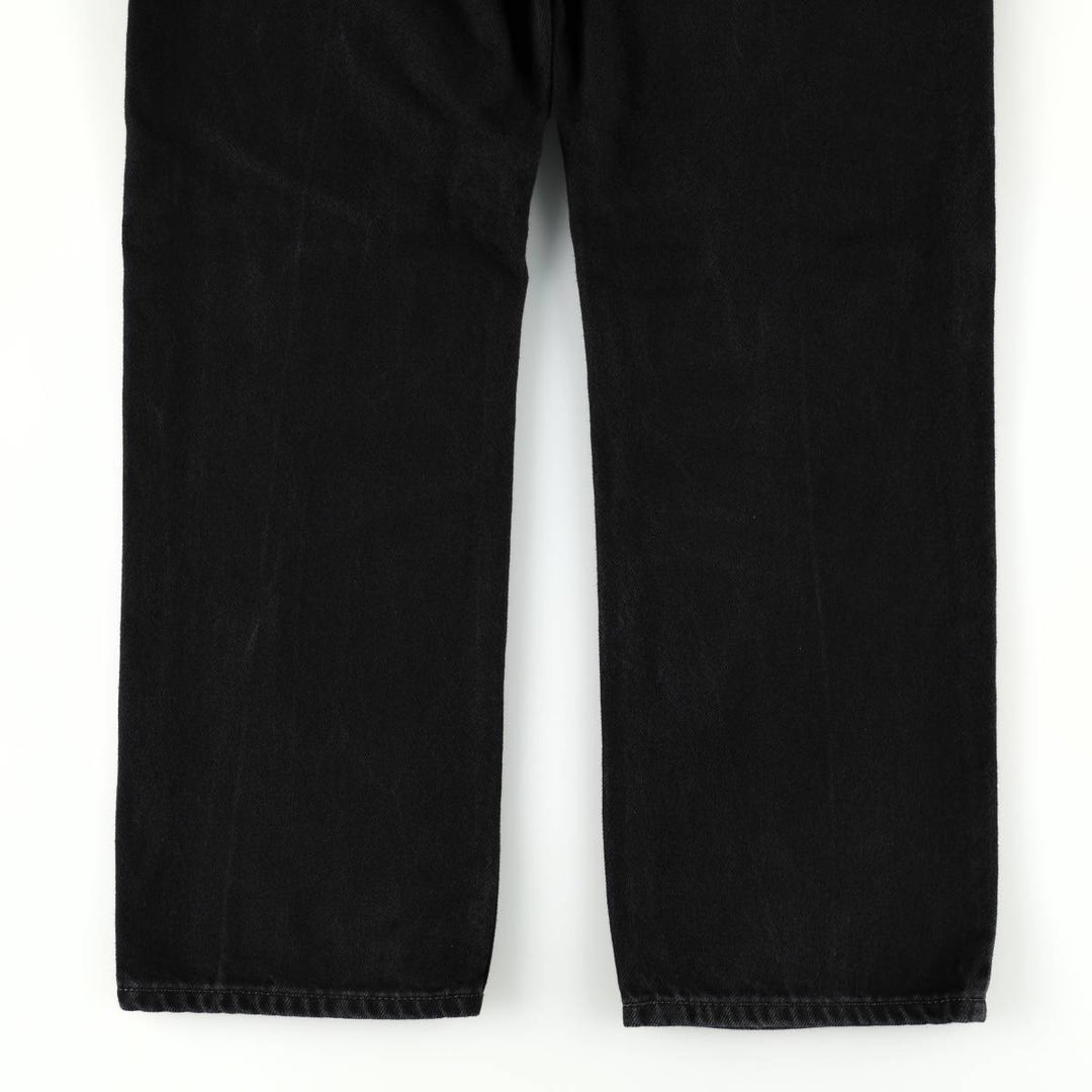 Levi's 505 Straight Fit Tapered Denim Pants, Black, Men's, Size 35 cotton black type Vintage Second Hand