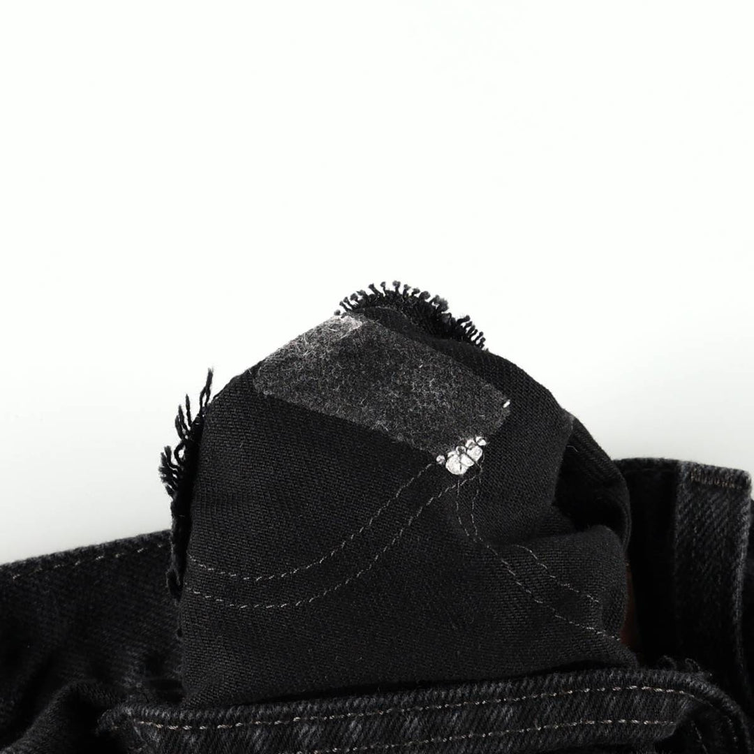 Levi's 505 Straight Fit Tapered Denim Pants, Black, Men's, Size 35 cotton black type Vintage Second Hand