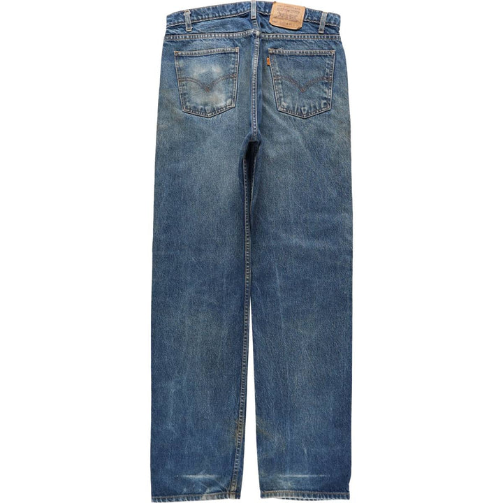 1990'S Levi's 505 Regular Fit Straight Leg Orange Tab Tapered Denim Pants, Men's Size W35 (approx.) cotton blue type Vintage Second Hand