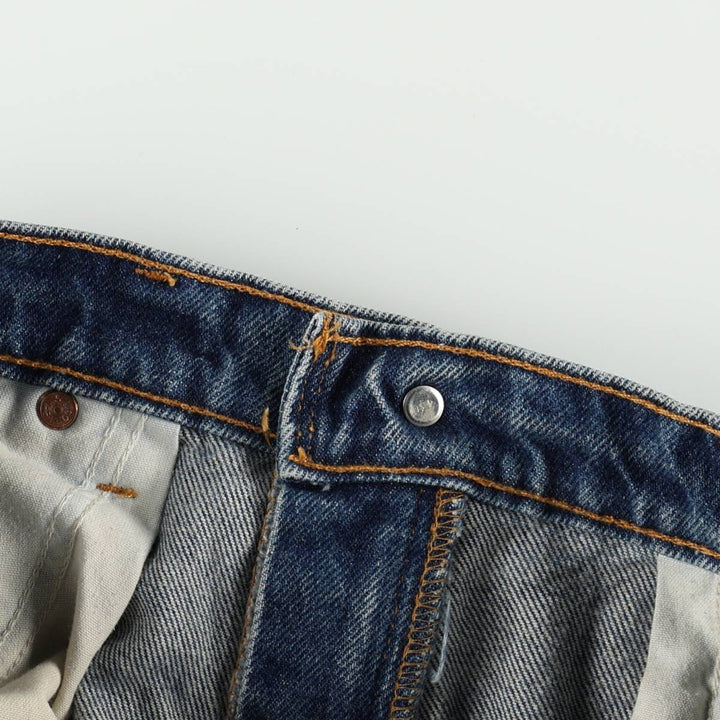 1990'S Levi's 505 Regular Fit Straight Leg Orange Tab Tapered Denim Pants, Men's Size W35 (approx.) cotton blue type Vintage Second Hand
