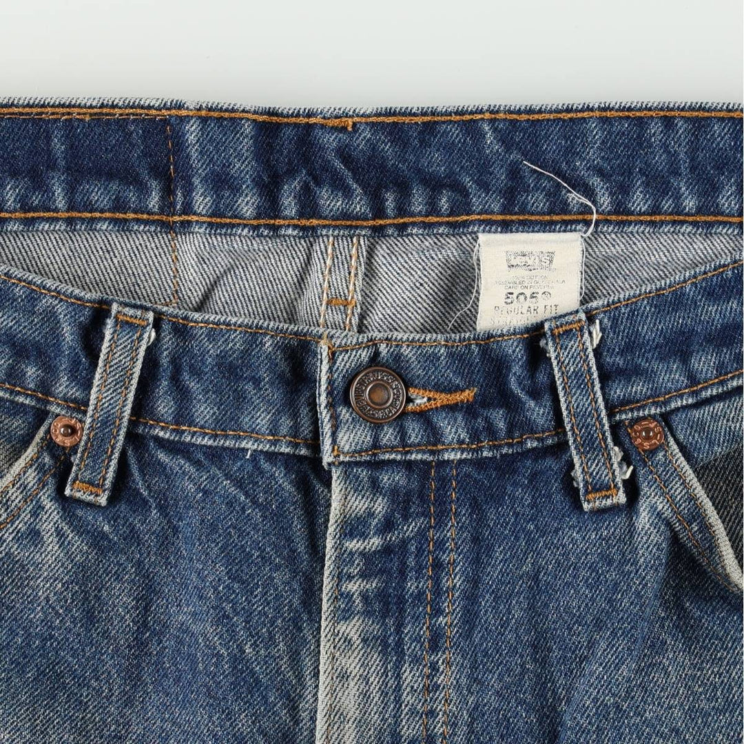 1990'S Levi's 505 Regular Fit Straight Leg Orange Tab Tapered Denim Pants, Men's Size W35 (approx.) cotton blue type Vintage Second Hand