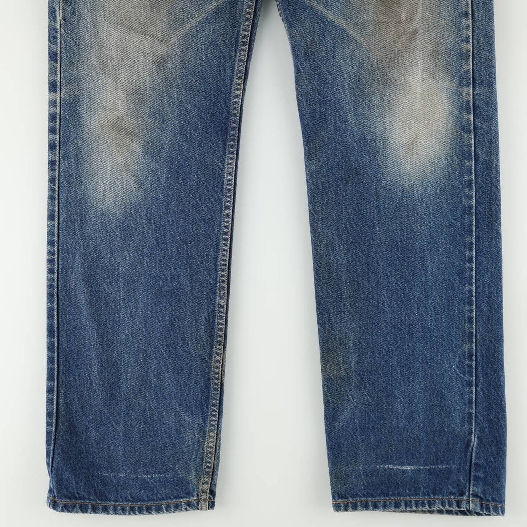1990'S Levi's 505 Regular Fit Straight Leg Orange Tab Tapered Denim Pants, Men's Size W35 (approx.) cotton blue type Vintage Second Hand