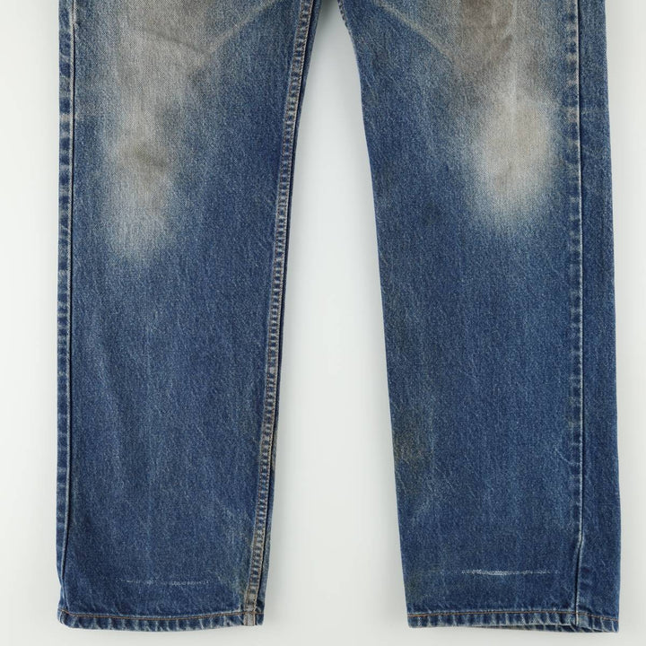 1990'S Levi's 505 Regular Fit Straight Leg Orange Tab Tapered Denim Pants, Men's Size W35 (approx.) cotton blue type Vintage Second Hand