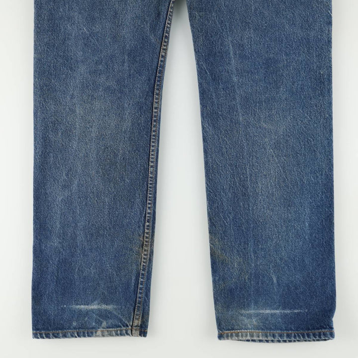 1990'S Levi's 505 Regular Fit Straight Leg Orange Tab Tapered Denim Pants, Men's Size W35 (approx.) cotton blue type Vintage Second Hand