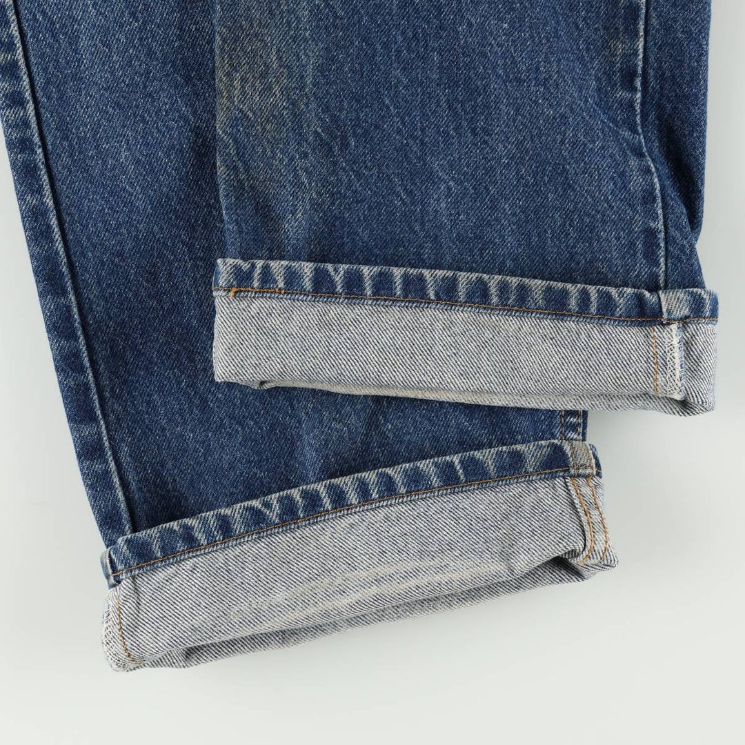 1990'S Levi's 505 Regular Fit Straight Leg Orange Tab Tapered Denim Pants, Men's Size W35 (approx.) cotton blue type Vintage Second Hand