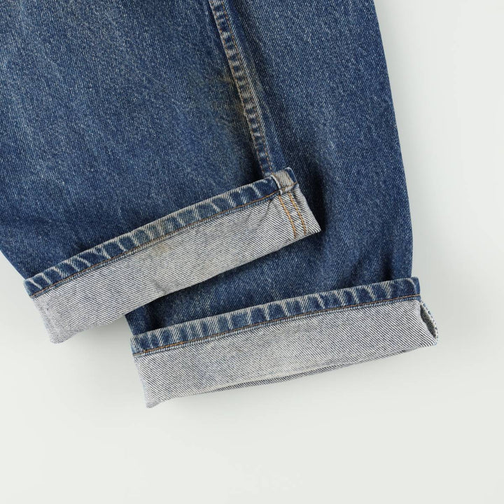1990'S Levi's 505 Regular Fit Straight Leg Orange Tab Tapered Denim Pants, Men's Size W35 (approx.) cotton blue type Vintage Second Hand