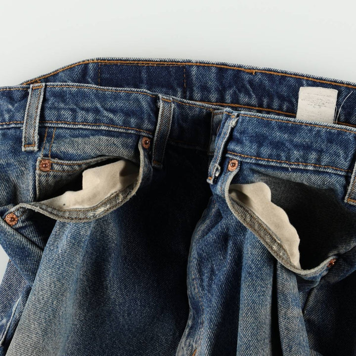 1990'S Levi's 505 Regular Fit Straight Leg Orange Tab Tapered Denim Pants, Men's Size W35 (approx.) cotton blue type Vintage Second Hand