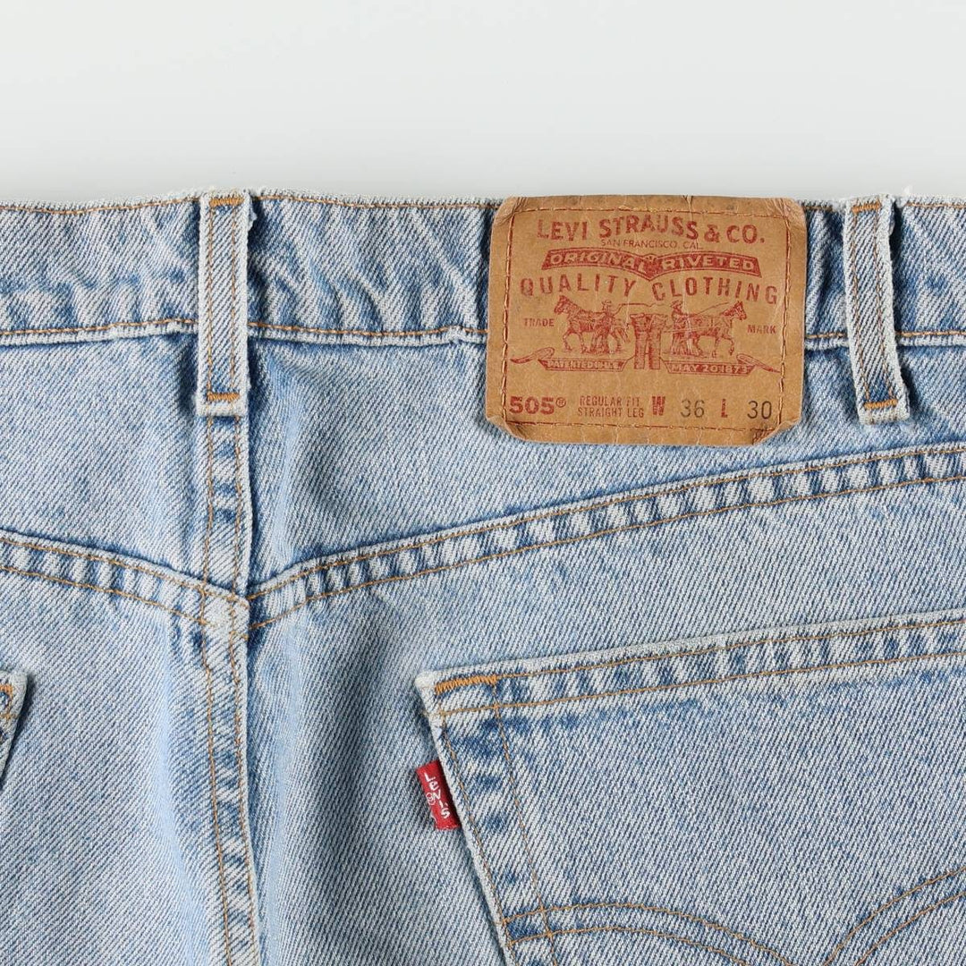 90'S Levi's 505 REGULAR FIT STRAIGHT LEG tapered denim pants for men, w35 equivalent, vintage cotton blue type Vintage Second Hand