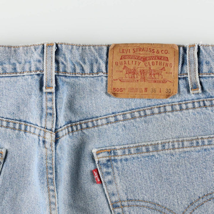 90'S Levi's 505 REGULAR FIT STRAIGHT LEG tapered denim pants for men, w35 equivalent, vintage cotton blue type Vintage Second Hand