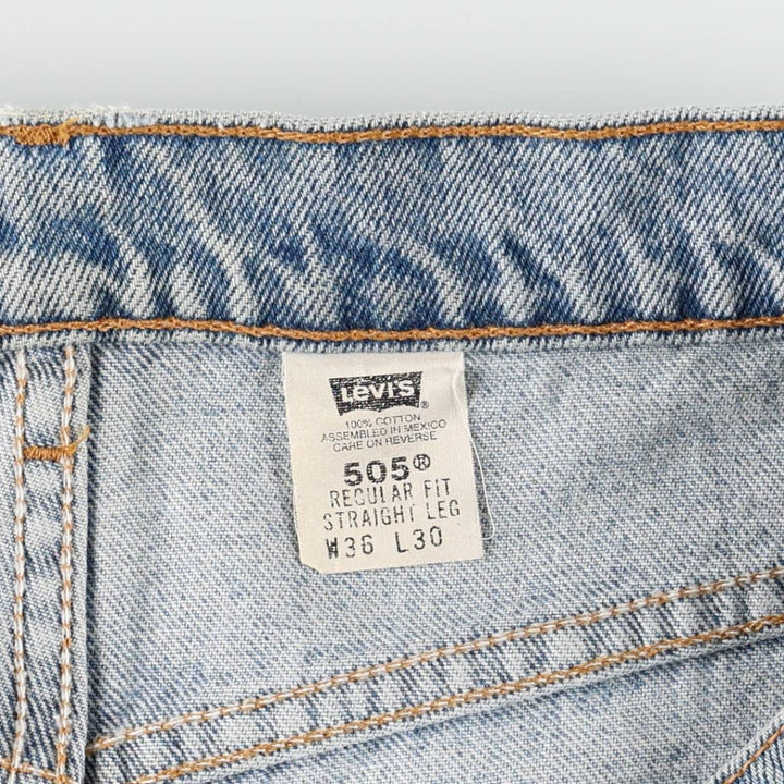 90'S Levi's 505 REGULAR FIT STRAIGHT LEG tapered denim pants for men, w35 equivalent, vintage cotton blue type Vintage Second Hand