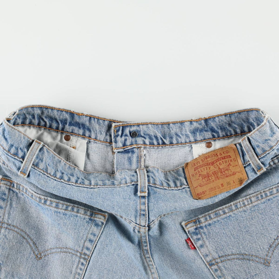90'S Levi's 505 REGULAR FIT STRAIGHT LEG tapered denim pants for men, w35 equivalent, vintage cotton blue type Vintage Second Hand