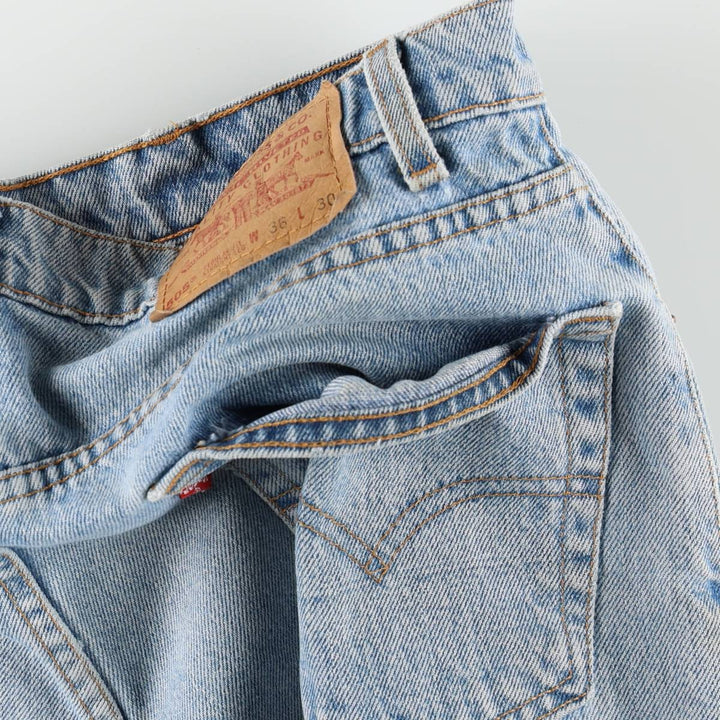 90'S Levi's 505 REGULAR FIT STRAIGHT LEG tapered denim pants for men, w35 equivalent, vintage cotton blue type Vintage Second Hand