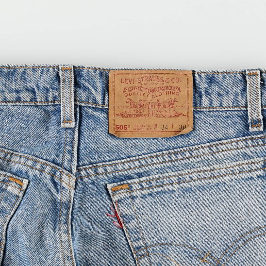 90'S Levi's 505 REGULAR FIT STRAIGHT LEG Tapered Denim Pants Made in USA Men's W32 Vintage cotton blue type Vintage Second Hand
