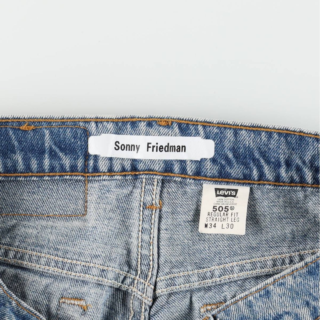 90'S Levi's 505 REGULAR FIT STRAIGHT LEG Tapered Denim Pants Made in USA Men's W32 Vintage cotton blue type Vintage Second Hand