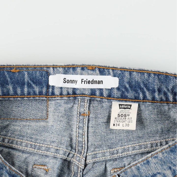 90'S Levi's 505 REGULAR FIT STRAIGHT LEG Tapered Denim Pants Made in USA Men's W32 Vintage cotton blue type Vintage Second Hand