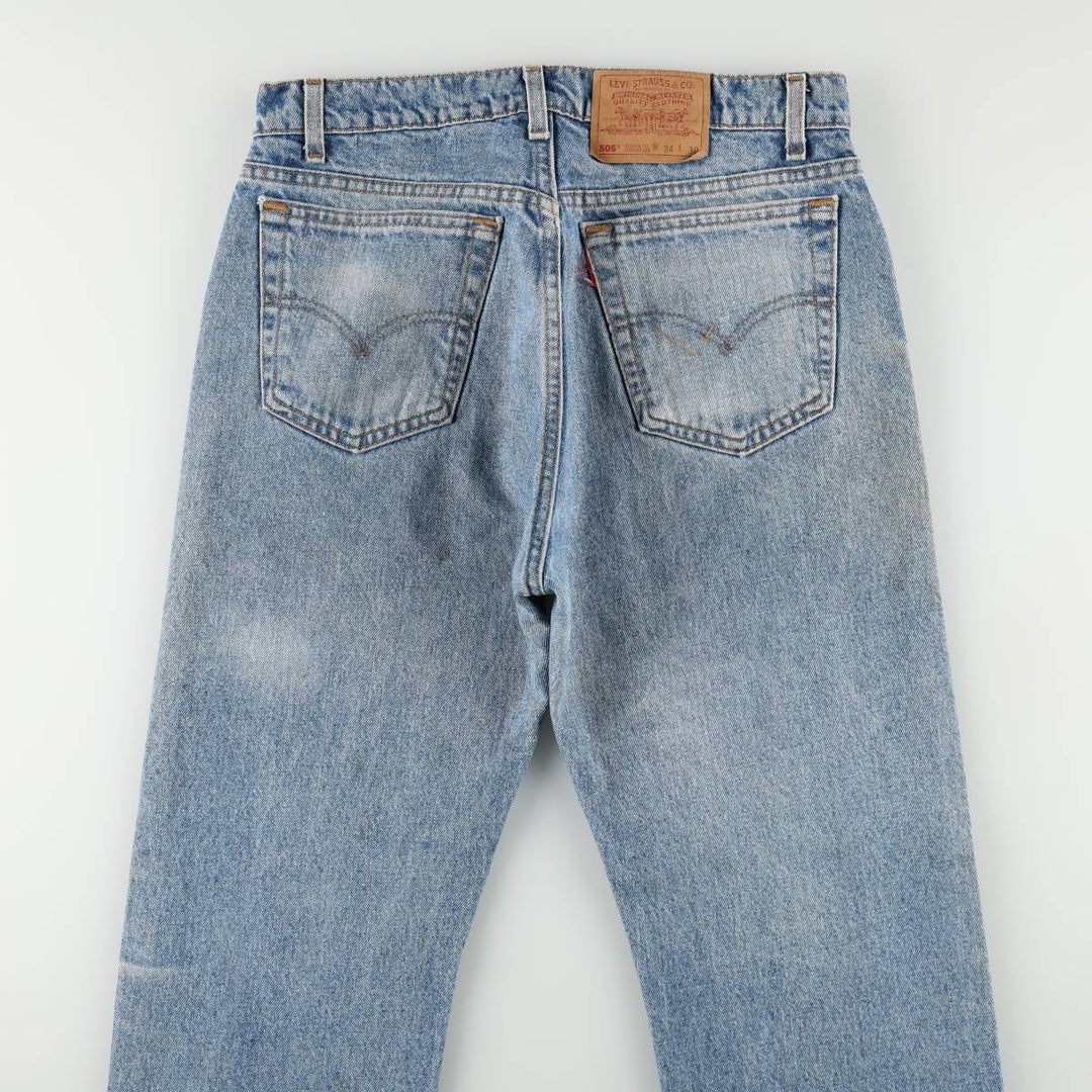 90'S Levi's 505 REGULAR FIT STRAIGHT LEG Tapered Denim Pants Made in USA Men's W32 Vintage cotton blue type Vintage Second Hand