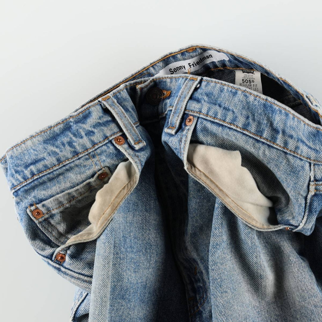 90'S Levi's 505 REGULAR FIT STRAIGHT LEG Tapered Denim Pants Made in USA Men's W32 Vintage cotton blue type Vintage Second Hand