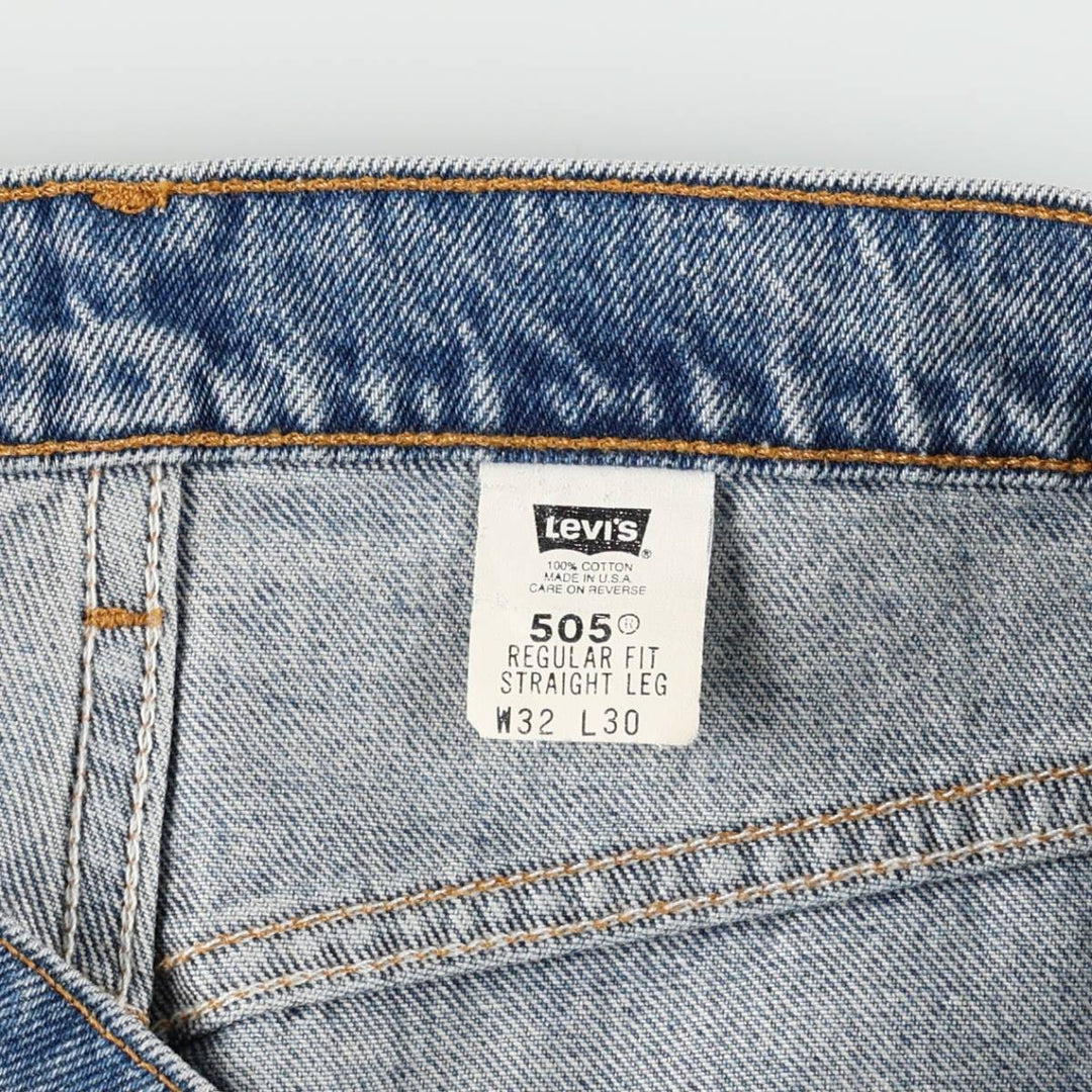90'S Levi's 505 REGULAR FIT STRAIGHT LEG Tapered Denim Pants Made in USA Men's W31 Vintage cotton blue type Vintage Second Hand