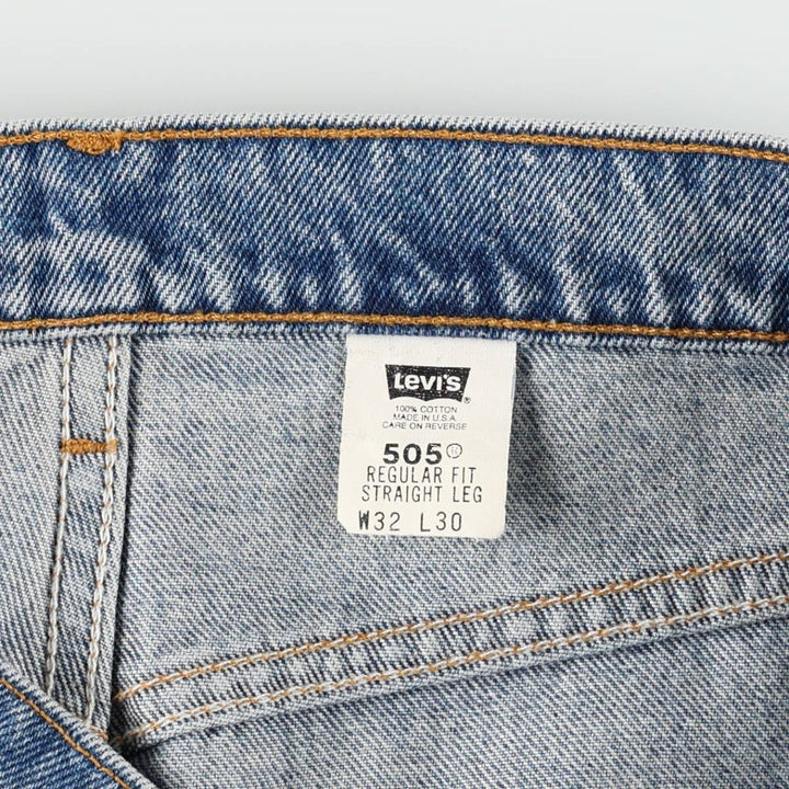 90'S Levi's 505 REGULAR FIT STRAIGHT LEG Tapered Denim Pants Made in USA Men's W31 Vintage cotton blue type Vintage Second Hand