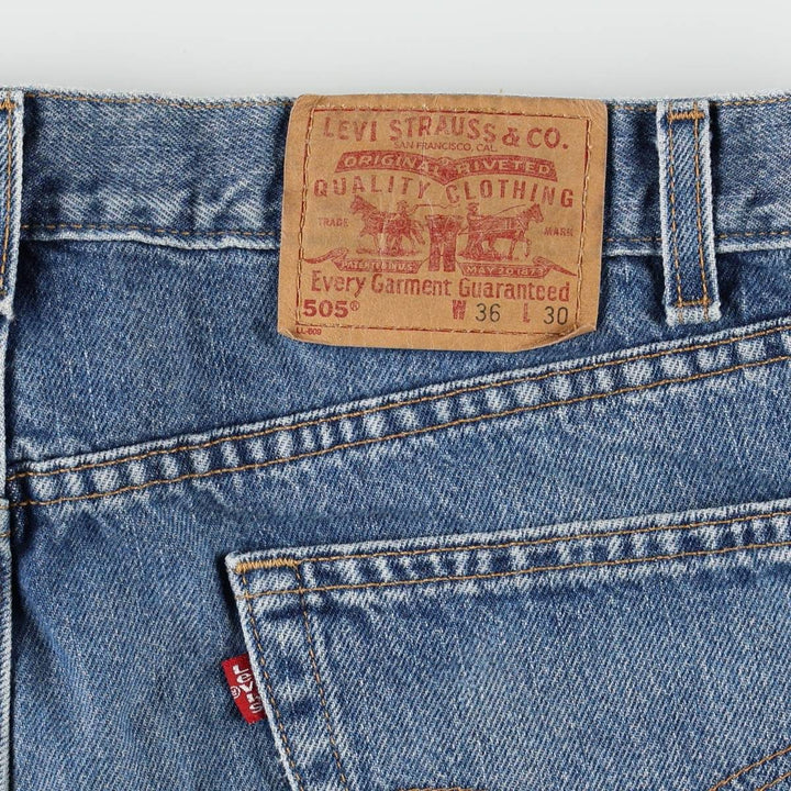 00'S Levi's 505 REGULAR FIT STRAIGHT LEG tapered denim pants made in USA, men's w35 equivalent cotton blue type Vintage Second Hand