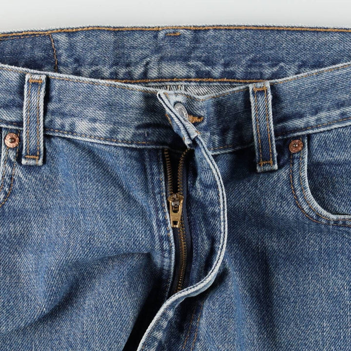 00'S Levi's 505 REGULAR FIT STRAIGHT LEG tapered denim pants made in USA, men's w35 equivalent cotton blue type Vintage Second Hand