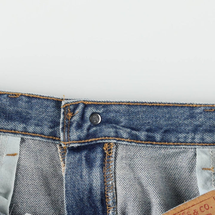 00'S Levi's 505 REGULAR FIT STRAIGHT LEG tapered denim pants made in USA, men's w35 equivalent cotton blue type Vintage Second Hand