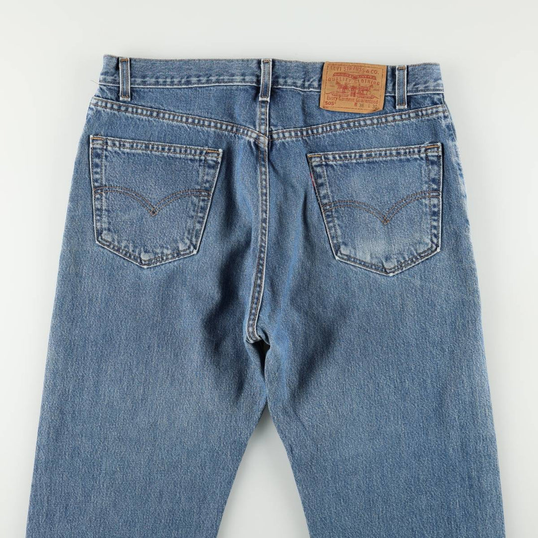 00'S Levi's 505 REGULAR FIT STRAIGHT LEG tapered denim pants made in USA, men's w35 equivalent cotton blue type Vintage Second Hand