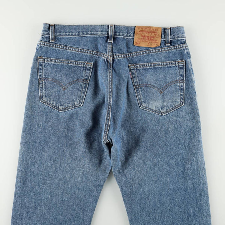 00'S Levi's 505 REGULAR FIT STRAIGHT LEG tapered denim pants made in USA, men's w35 equivalent cotton blue type Vintage Second Hand
