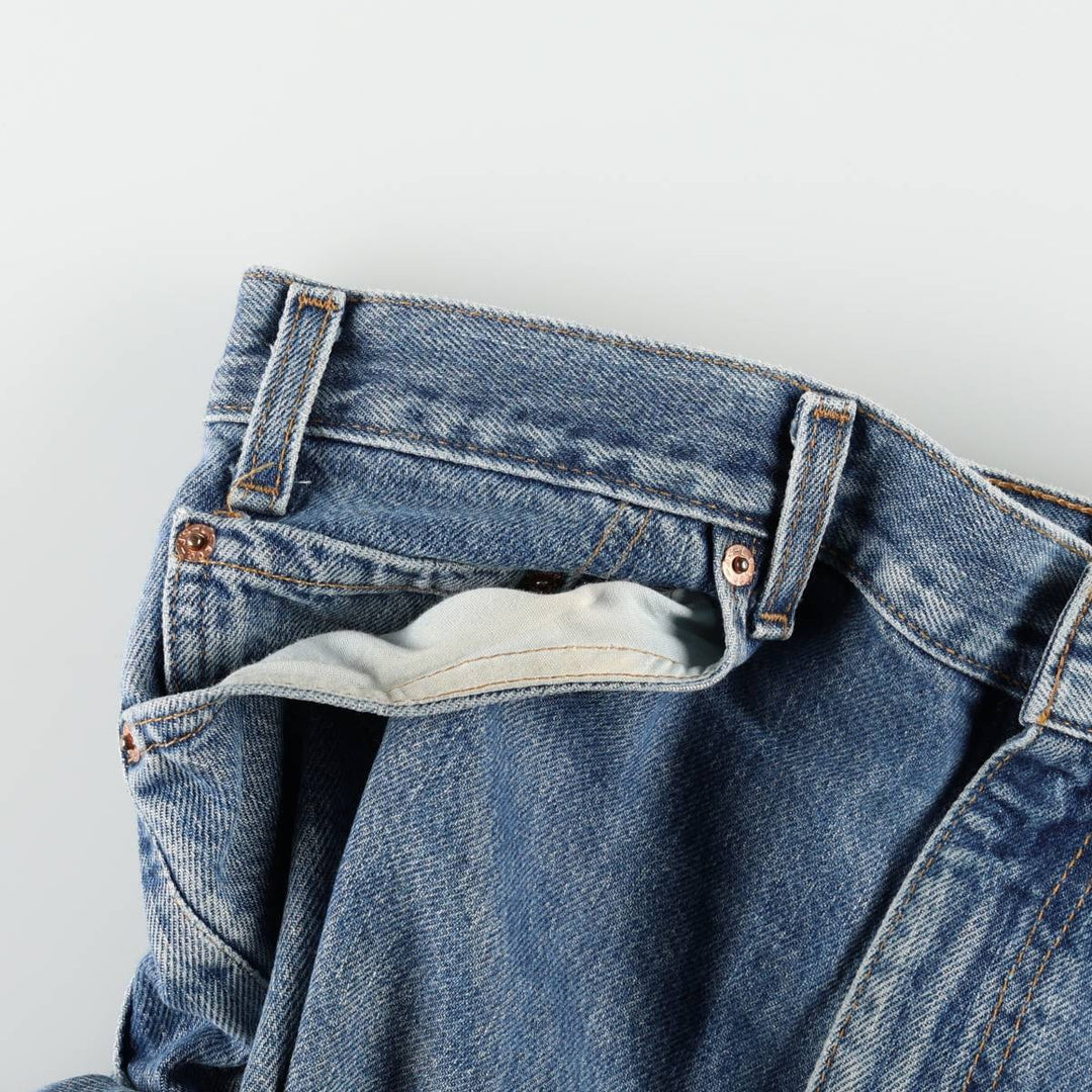 00'S Levi's 505 REGULAR FIT STRAIGHT LEG tapered denim pants made in USA, men's w35 equivalent cotton blue type Vintage Second Hand